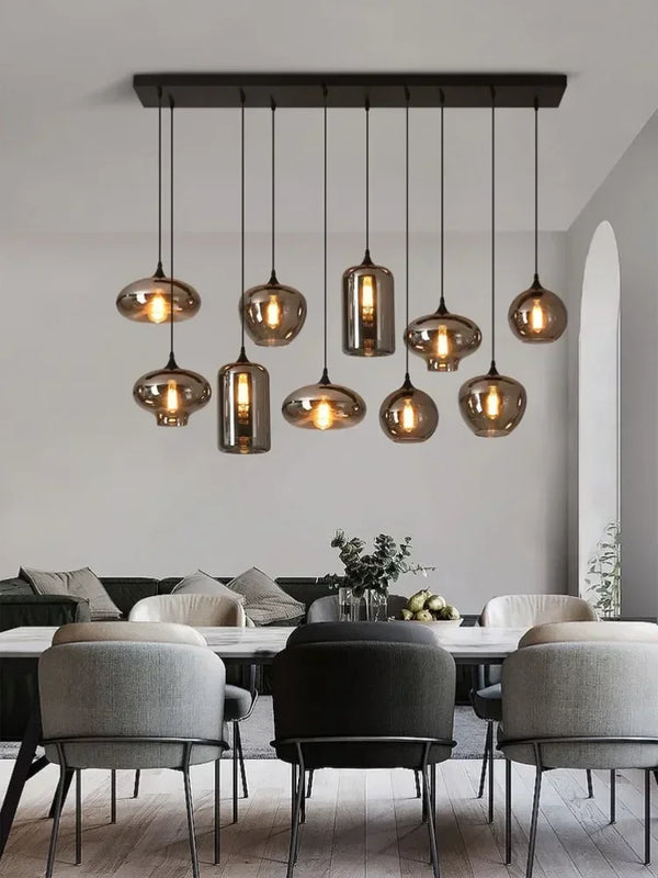 Retro Glass Pendant Light - Geometric fixtures pendant ceilings